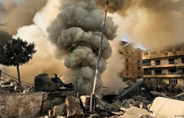 Smoke rises after US and Iran exchange strikes amid renewed tensions in the Middle East